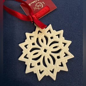 Lenox Cream Snowflake Ornament